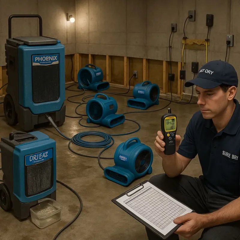 Structural Drying and Dehumidification process in Guymon, OK